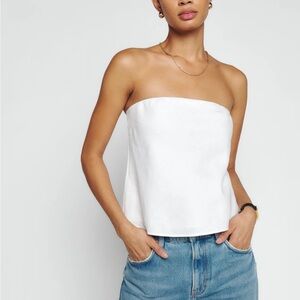 Reformation linen tube top and short set